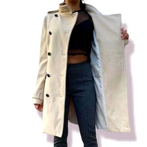 MNG suit. Beige Fleece Coat. XS.